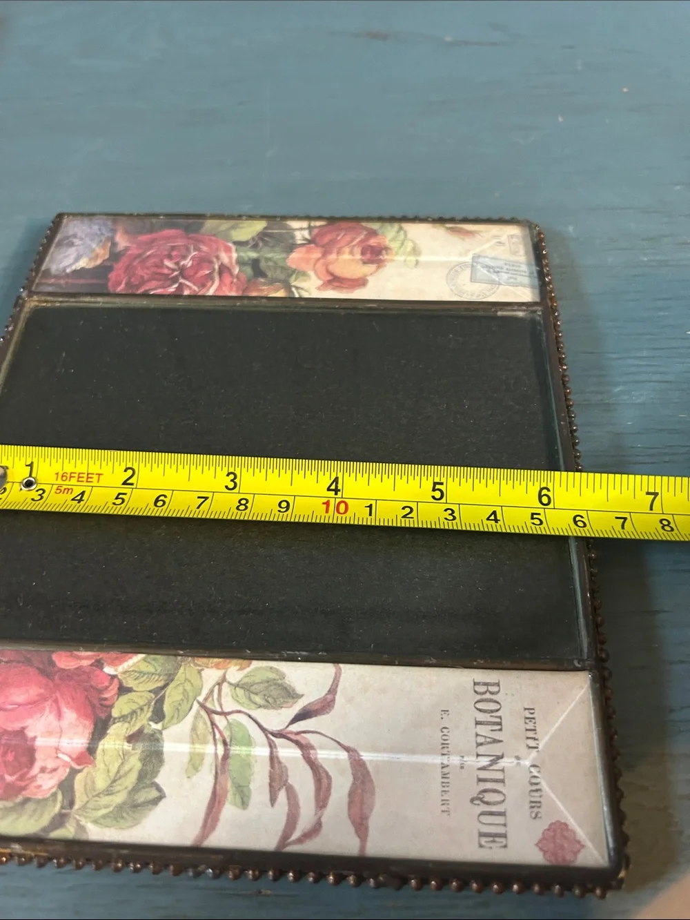 Vintage Antique Style Floral Picture Frame in Rose and Cream - 4 x 6” | EUC